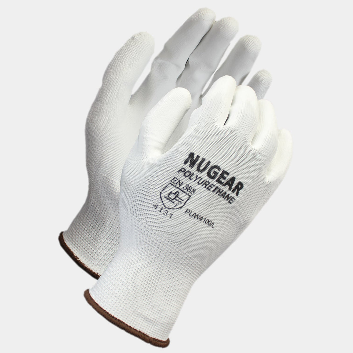(12 Pairs) White PU Coated Nylon Gloves