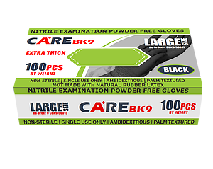 6 Mil Black Nitrile Disposable Gloves - Exam Rated